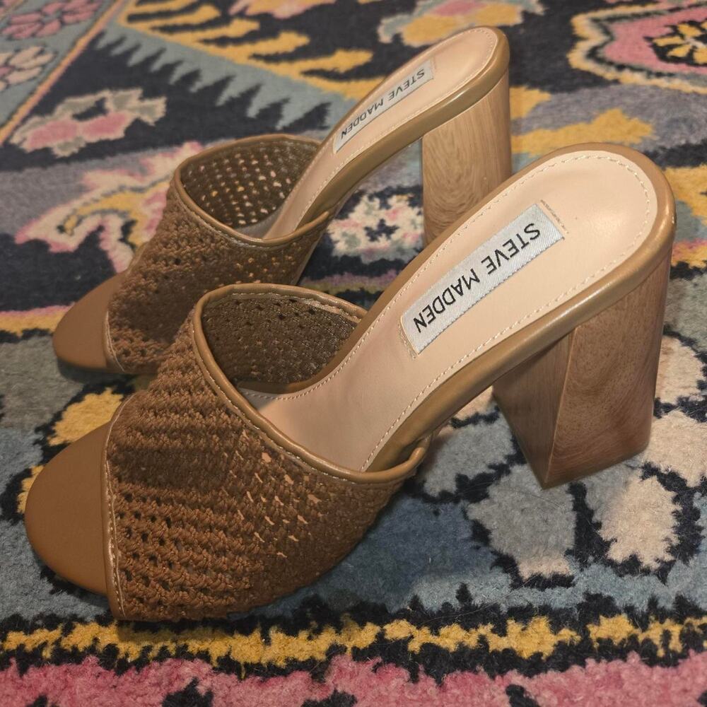 Steve madden woven mule heels
